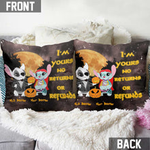 Load image into Gallery viewer, Personalized Halloween Ohana Throw Pillow Custom Names Gift
