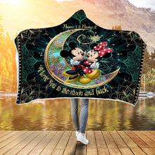 Load image into Gallery viewer, Personalized Hooded Blanket to the Moon and Back Gift for Couple
