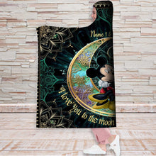 Load image into Gallery viewer, Personalized Hooded Blanket to the Moon and Back Gift for Couple
