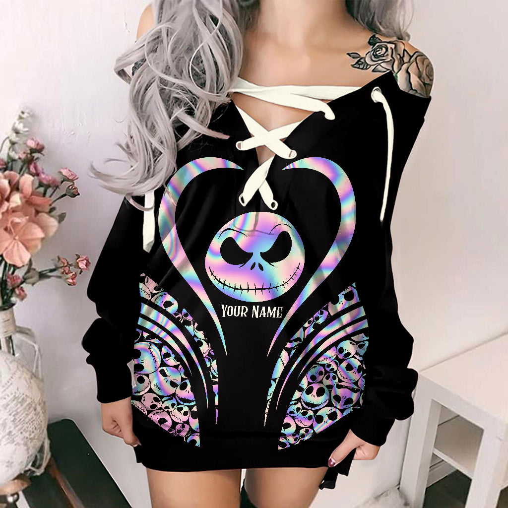 Personalized Halloween Off Shoulder Dress Custom Name Gift
