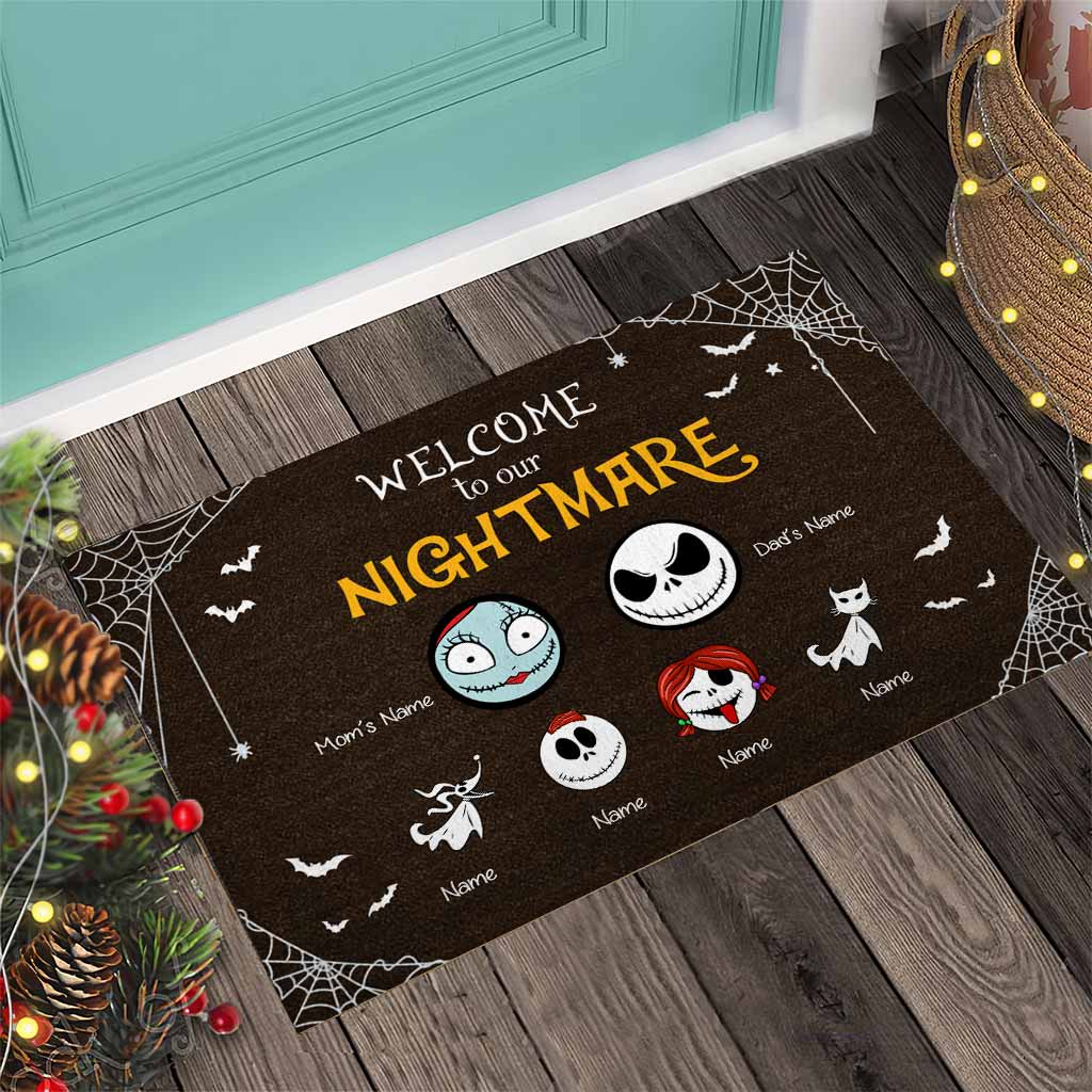 Personalized Halloween Doormat Custom Family Names Welcome Gift