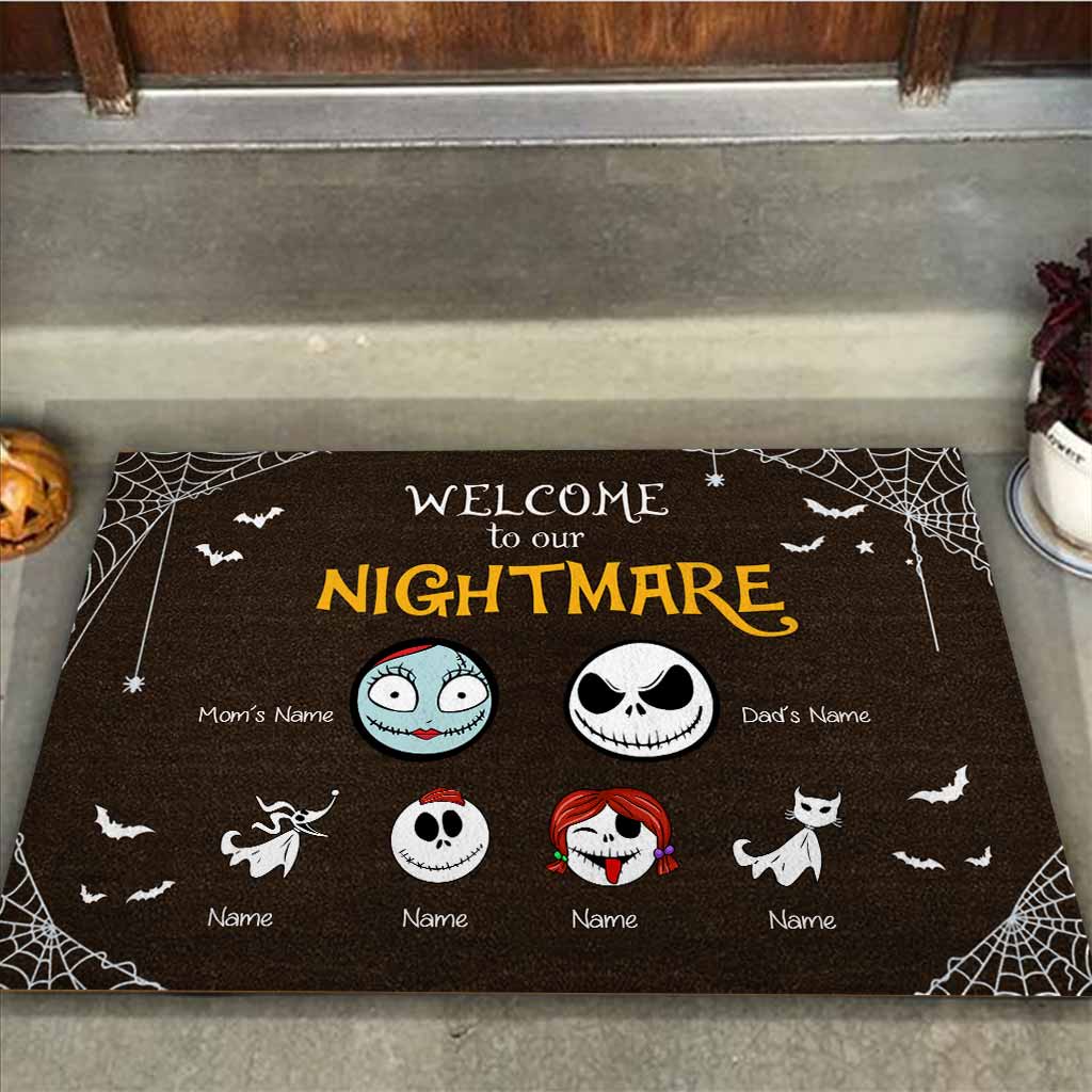 Personalized Halloween Doormat Custom Family Names Welcome Gift