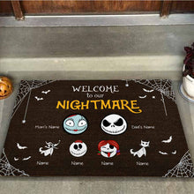 Load image into Gallery viewer, Personalized Halloween Doormat Custom Family Names Welcome Gift
