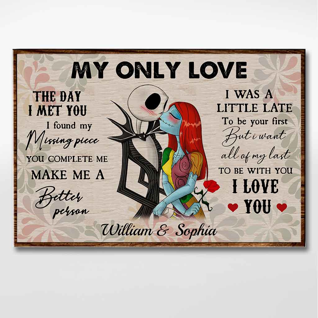 Personalized Nightmare Before Christmas Poster Custom Couple Gift for Engagement Anniversary