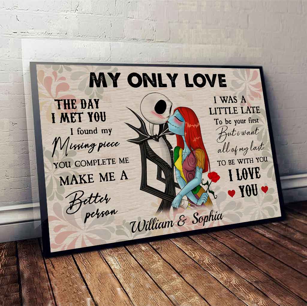 Personalized Nightmare Before Christmas Poster Custom Couple Gift for Engagement Anniversary