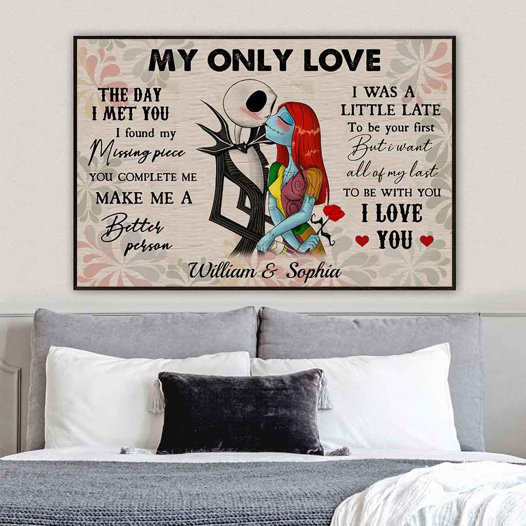 Personalized Nightmare Before Christmas Poster Custom Couple Gift for Engagement Anniversary