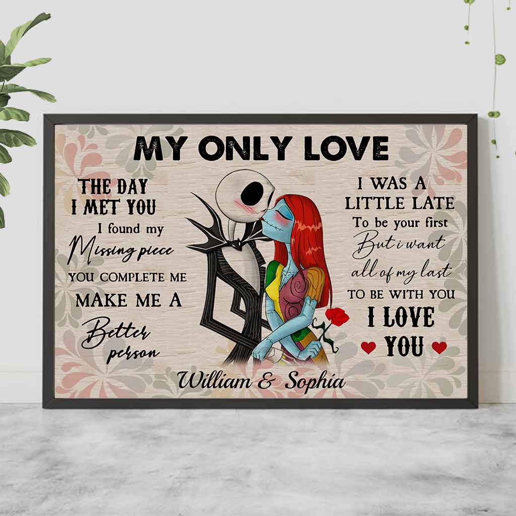 Personalized Nightmare Before Christmas Poster Custom Couple Gift for Engagement Anniversary