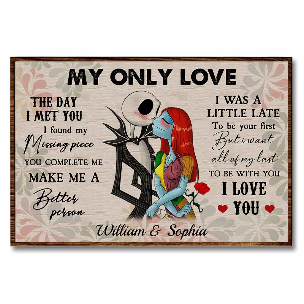 Personalized Nightmare Before Christmas Poster Custom Couple Gift for Engagement Anniversary