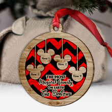 Load image into Gallery viewer, Personalized Mickey Mouse Family Wood Ornament Custom Names Christmas Gift
