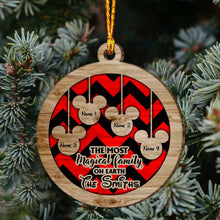 Load image into Gallery viewer, Personalized Mickey Mouse Family Wood Ornament Custom Names Christmas Gift
