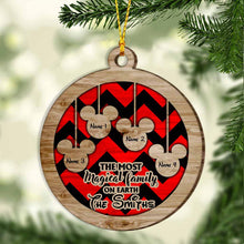 Load image into Gallery viewer, Personalized Mickey Mouse Family Wood Ornament Custom Names Christmas Gift
