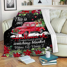 Load image into Gallery viewer, Personalized Christmas Movie Watching Blanket Custom Name Gift

