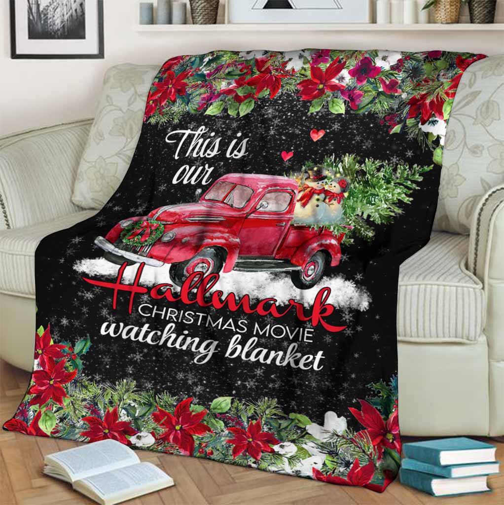 Personalized Christmas Movie Watching Blanket Custom Name Gift