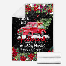 Load image into Gallery viewer, Personalized Christmas Movie Watching Blanket Custom Name Gift

