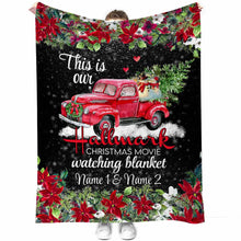 Load image into Gallery viewer, Personalized Christmas Movie Watching Blanket Custom Name Gift
