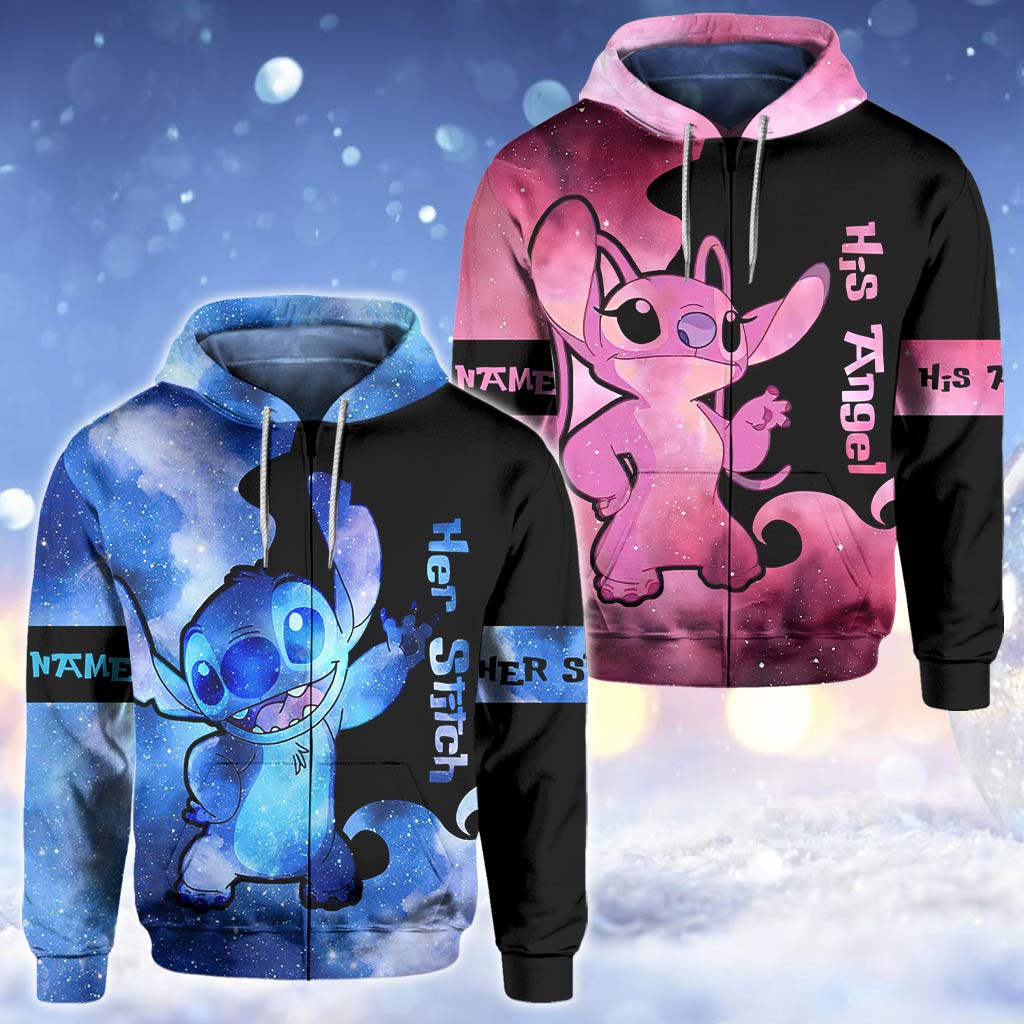 Personalized Couple Hoodie and T-shirt Set Custom Design Gift