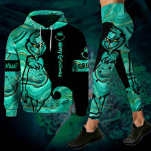 Load image into Gallery viewer, Personalized Grinch Hoodie and Leggings Set Custom Name Gift
