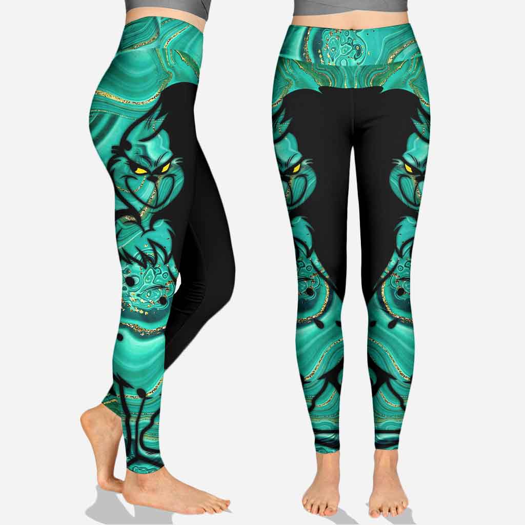 Personalized Grinch Hoodie and Leggings Set Custom Name Gift