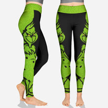 Load image into Gallery viewer, Personalized Grinch Hoodie and Leggings Set for Christmas
