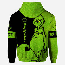 Load image into Gallery viewer, Personalized Grinch Hoodie and Leggings Set for Christmas
