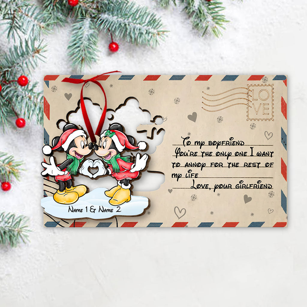 Personalized Wooden Christmas Mouse Pop Out Ornament Gift