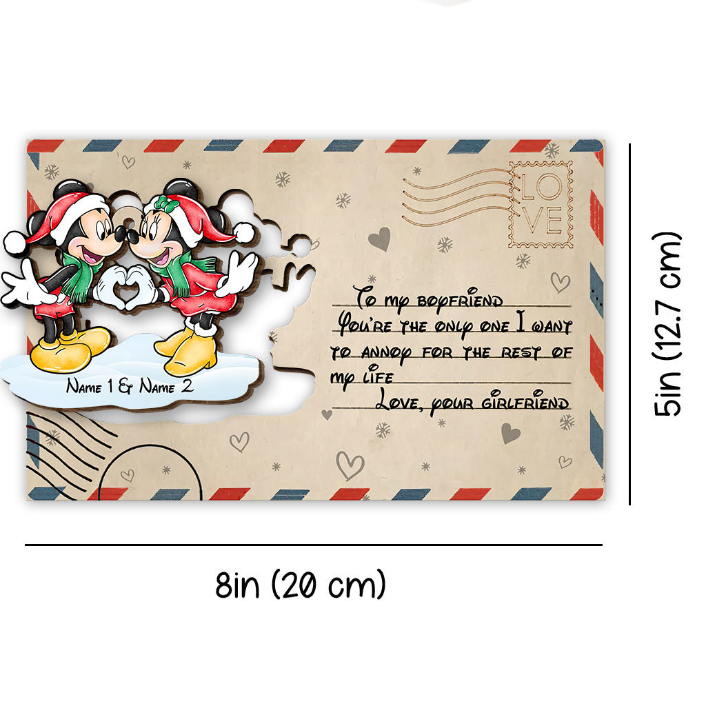 Personalized Wooden Christmas Mouse Pop Out Ornament Gift