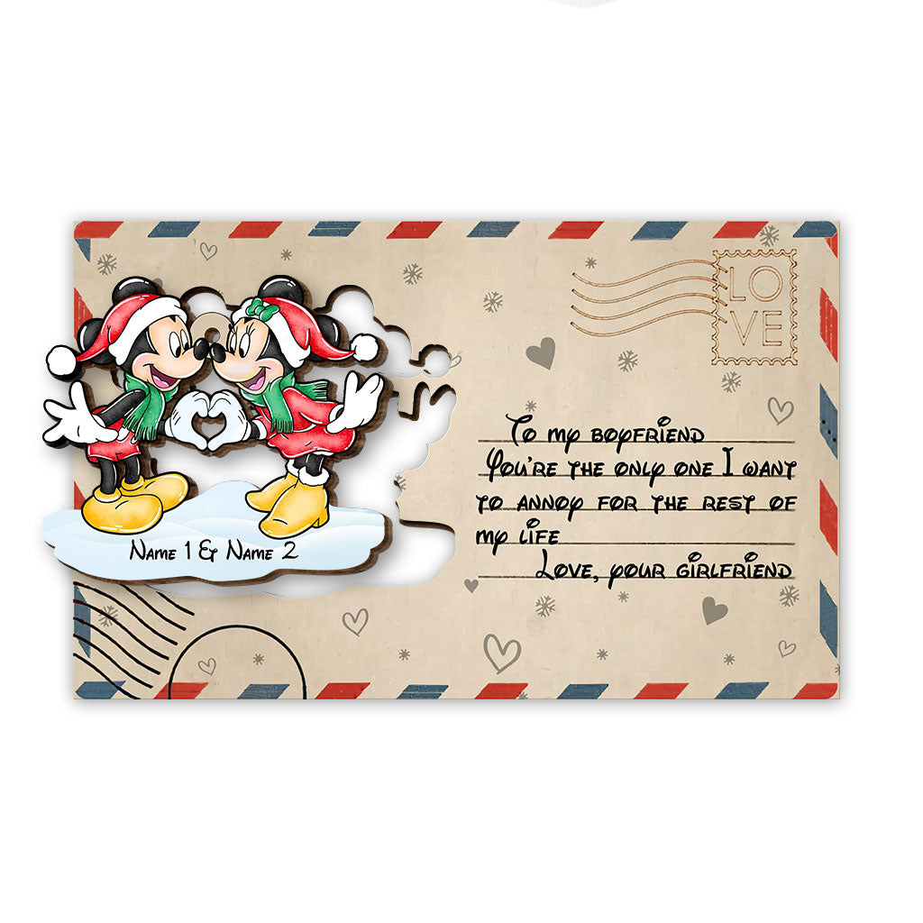 Personalized Wooden Christmas Mouse Pop Out Ornament Gift