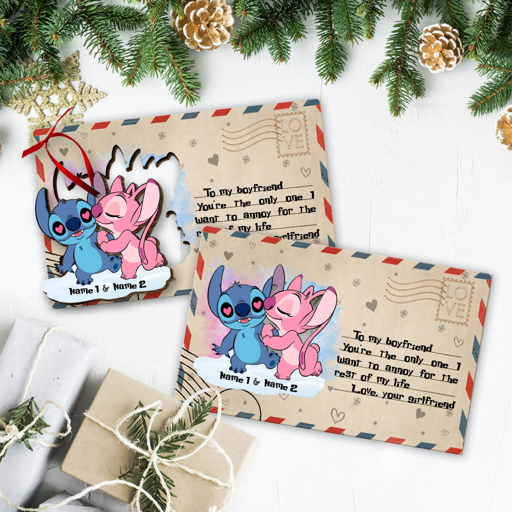 Personalized Ohana Wooden Pop-Out Ornament Custom Gift for Partner - Christmas Decoration
