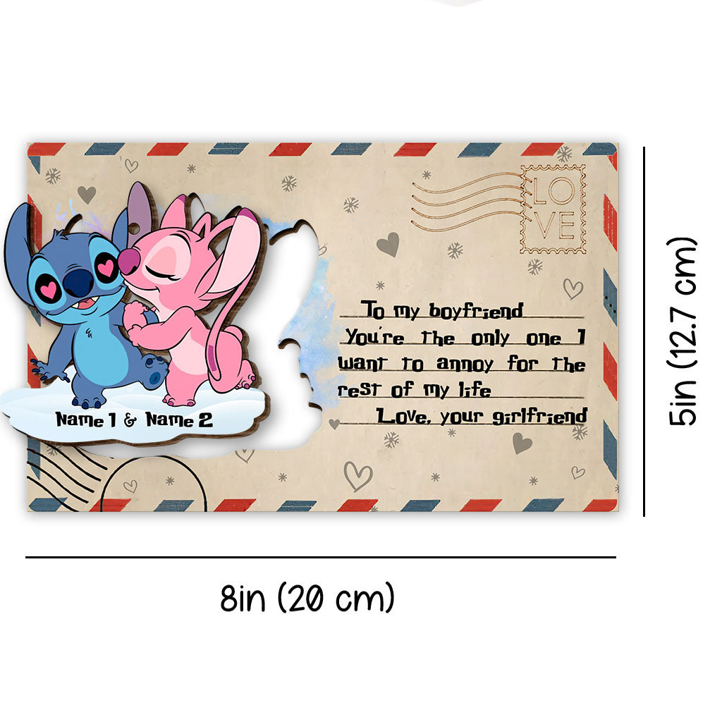 Personalized Ohana Wooden Pop-Out Ornament Custom Gift for Partner - Christmas Decoration