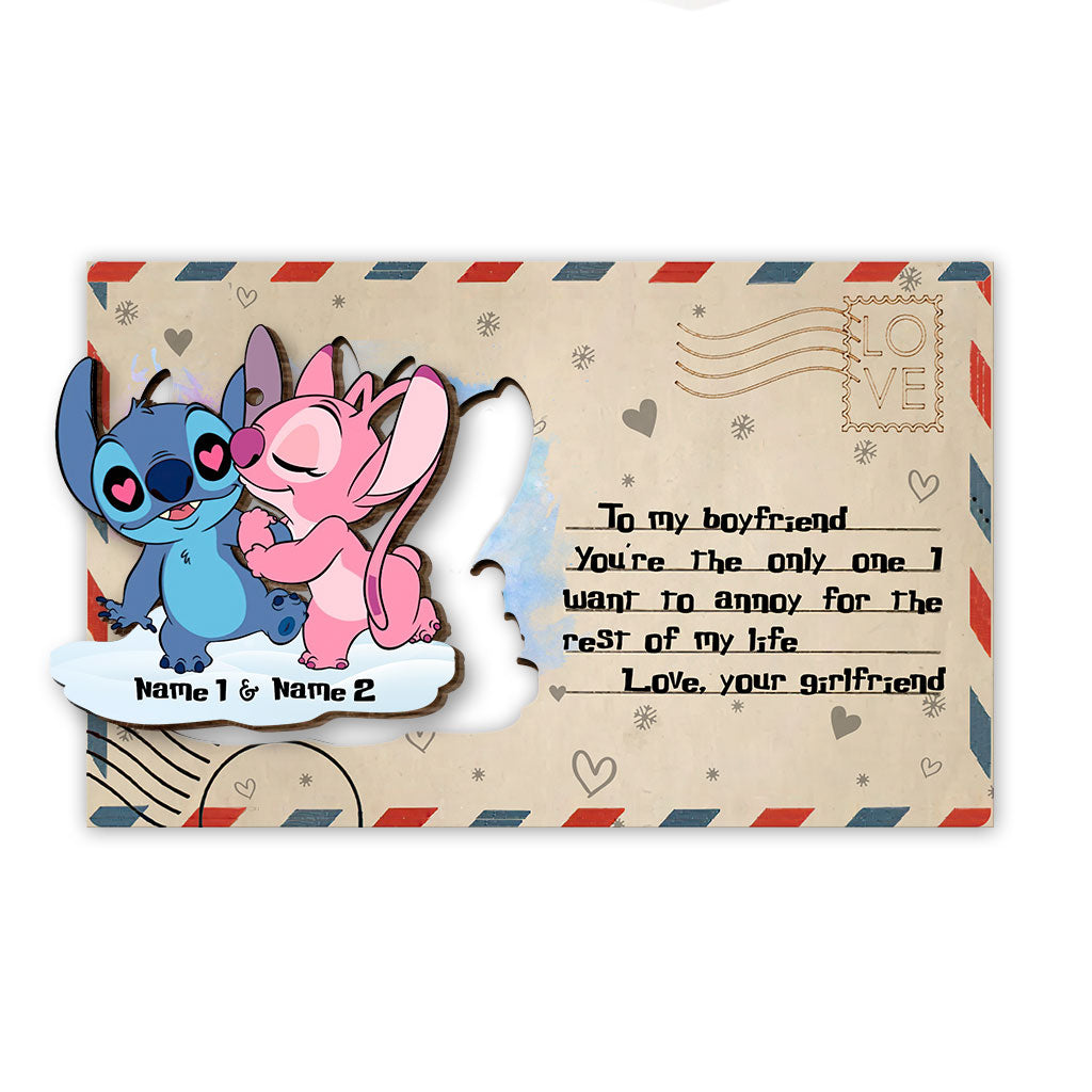 Personalized Ohana Wooden Pop-Out Ornament Custom Gift for Partner - Christmas Decoration