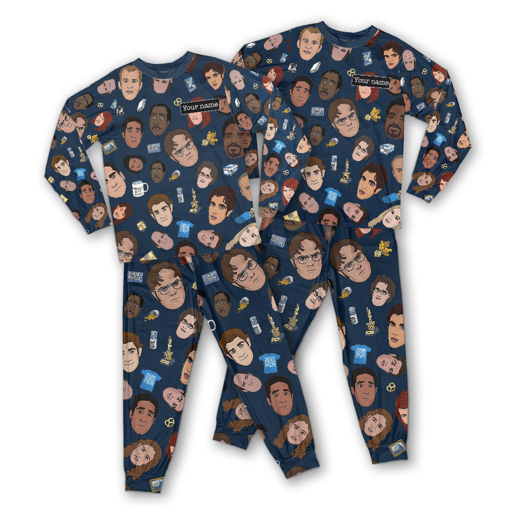 Personalized Christmas Pajamas Set with Custom Name for Couples