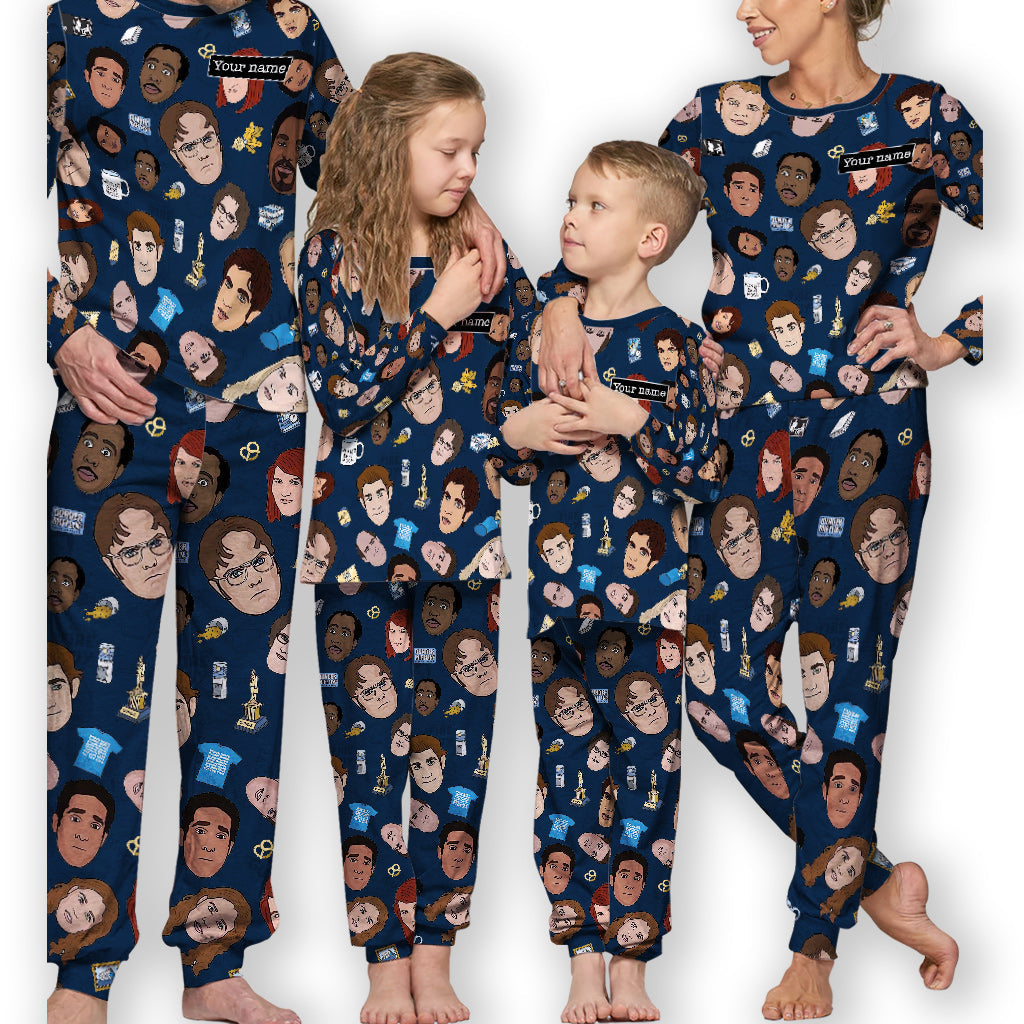 Personalized Christmas Pajamas Set with Custom Name for Couples