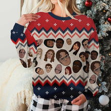 Load image into Gallery viewer, Personalized Christmas Sweater with Faux Wool Pattern for Gift
