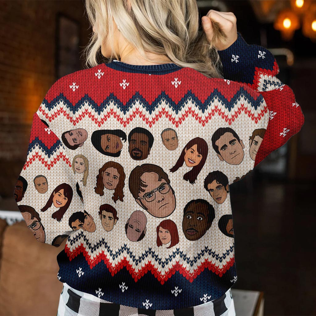 Personalized Christmas Sweater with Faux Wool Pattern for Gift