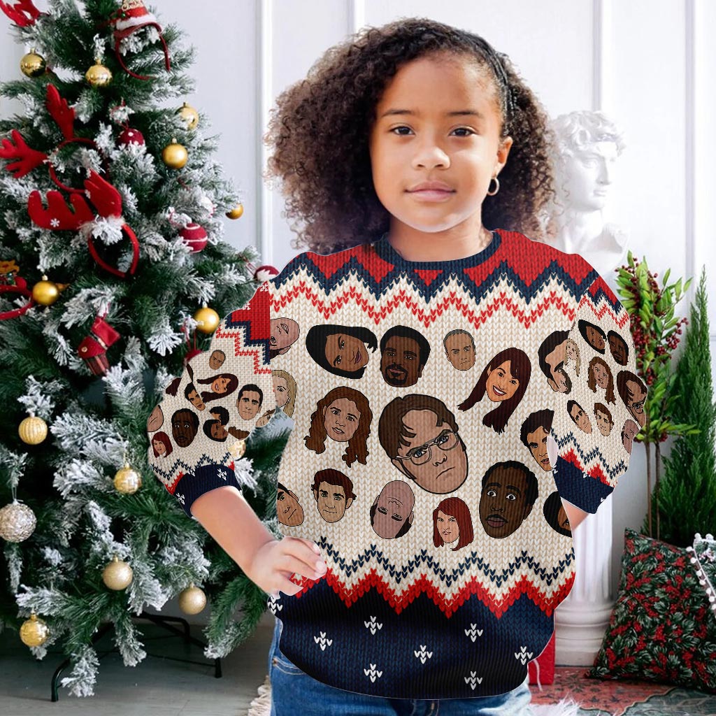 Personalized Christmas Sweater with Faux Wool Pattern for Gift