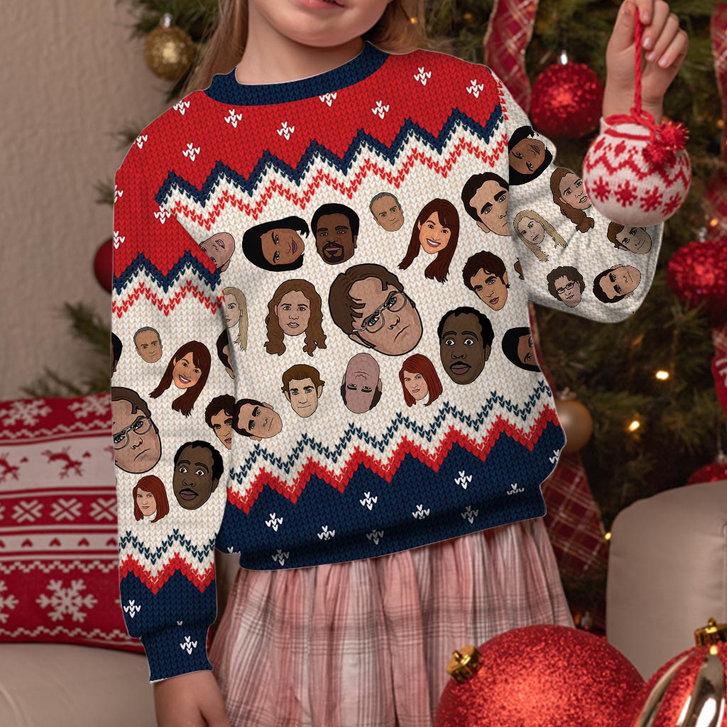 Personalized Christmas Sweater with Faux Wool Pattern for Gift