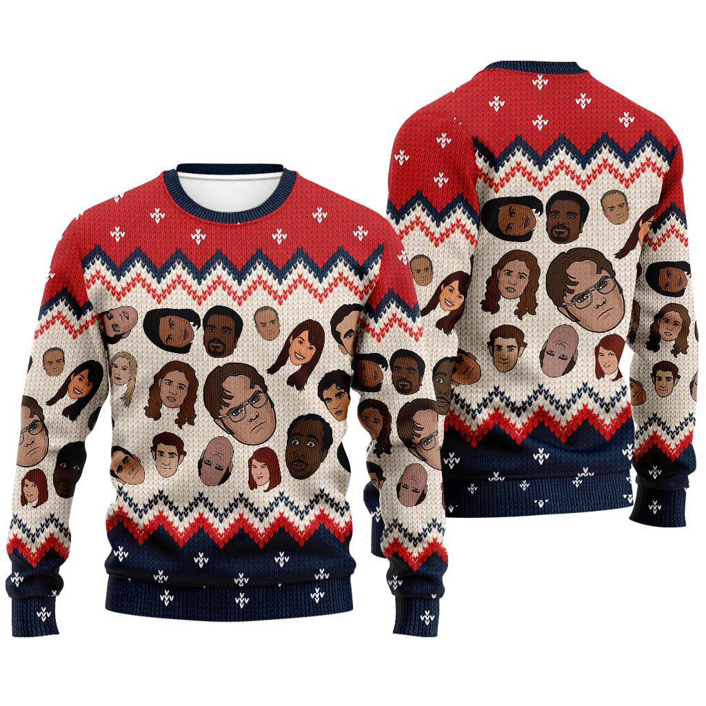 Personalized Christmas Sweater with Faux Wool Pattern for Gift