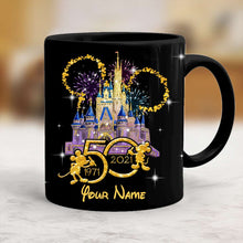 Load image into Gallery viewer, Personalized Ceramic Mouse Mug With Custom Name for 50th Anniversary
