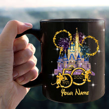 Load image into Gallery viewer, Personalized Ceramic Mouse Mug With Custom Name for 50th Anniversary
