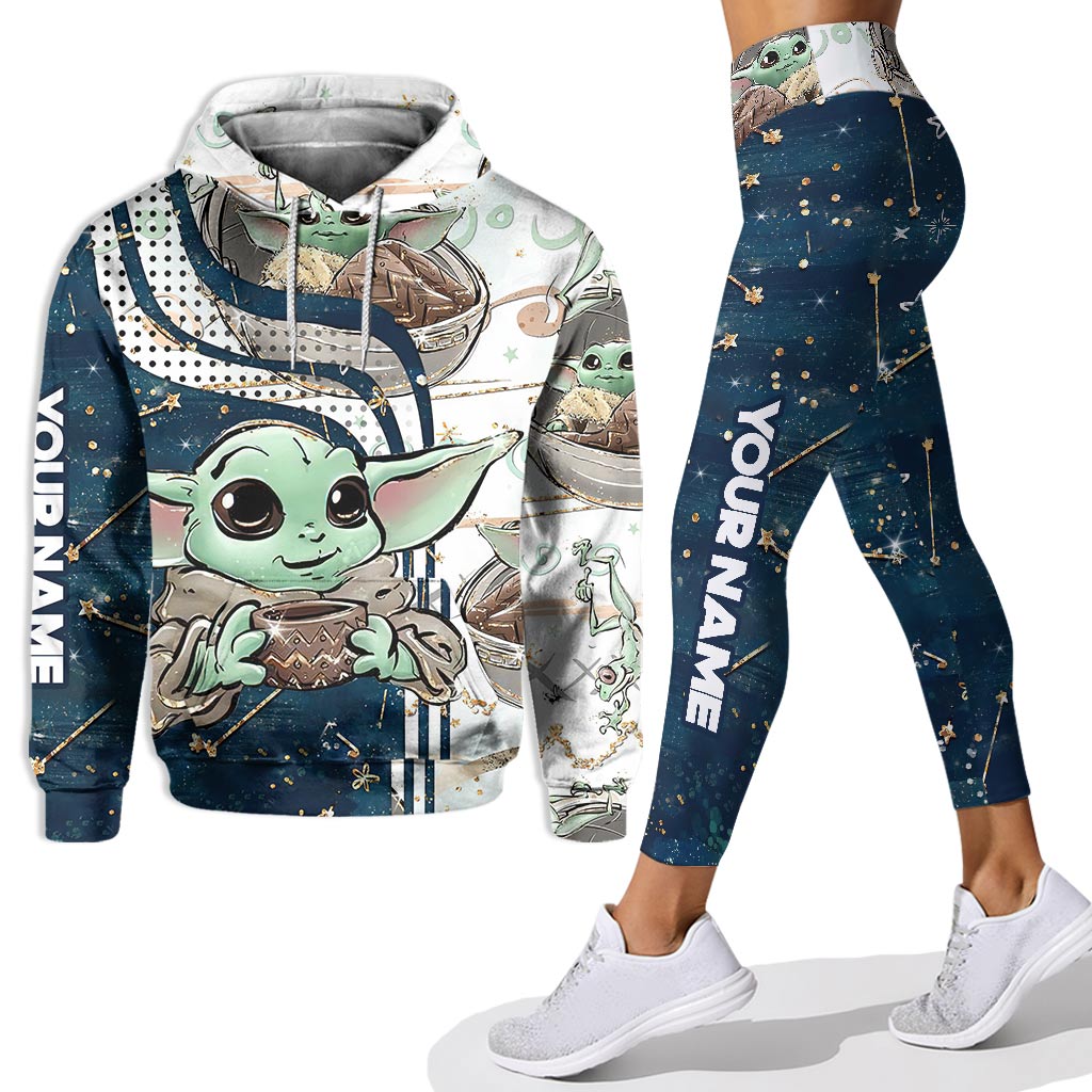 Personalized The Force Hoodie & Leggings Set Custom Name Gift for Kids