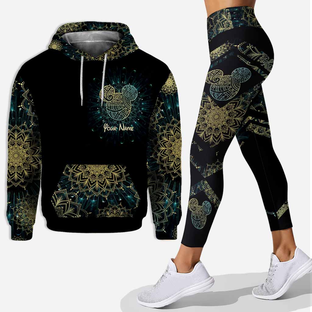 Personalized Mandala Mouse Ears Hoodie & Leggings Set for Birthday/Christmas
