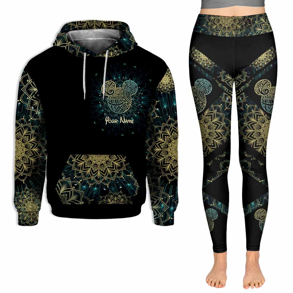 Personalized Mandala Mouse Ears Hoodie & Leggings Set for Birthday/Christmas
