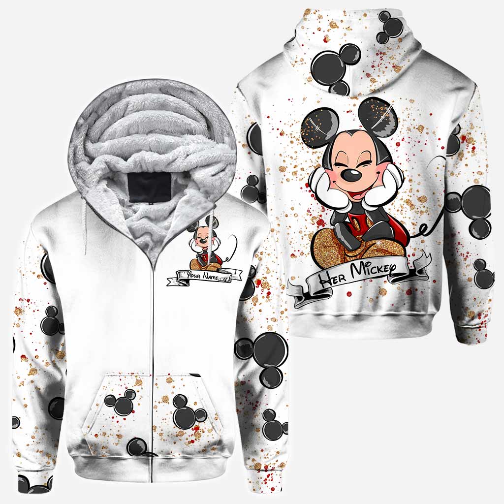 Personalized Mouse Ears Hoodie & T-Shirt Set for Couples - Unique Gift Idea