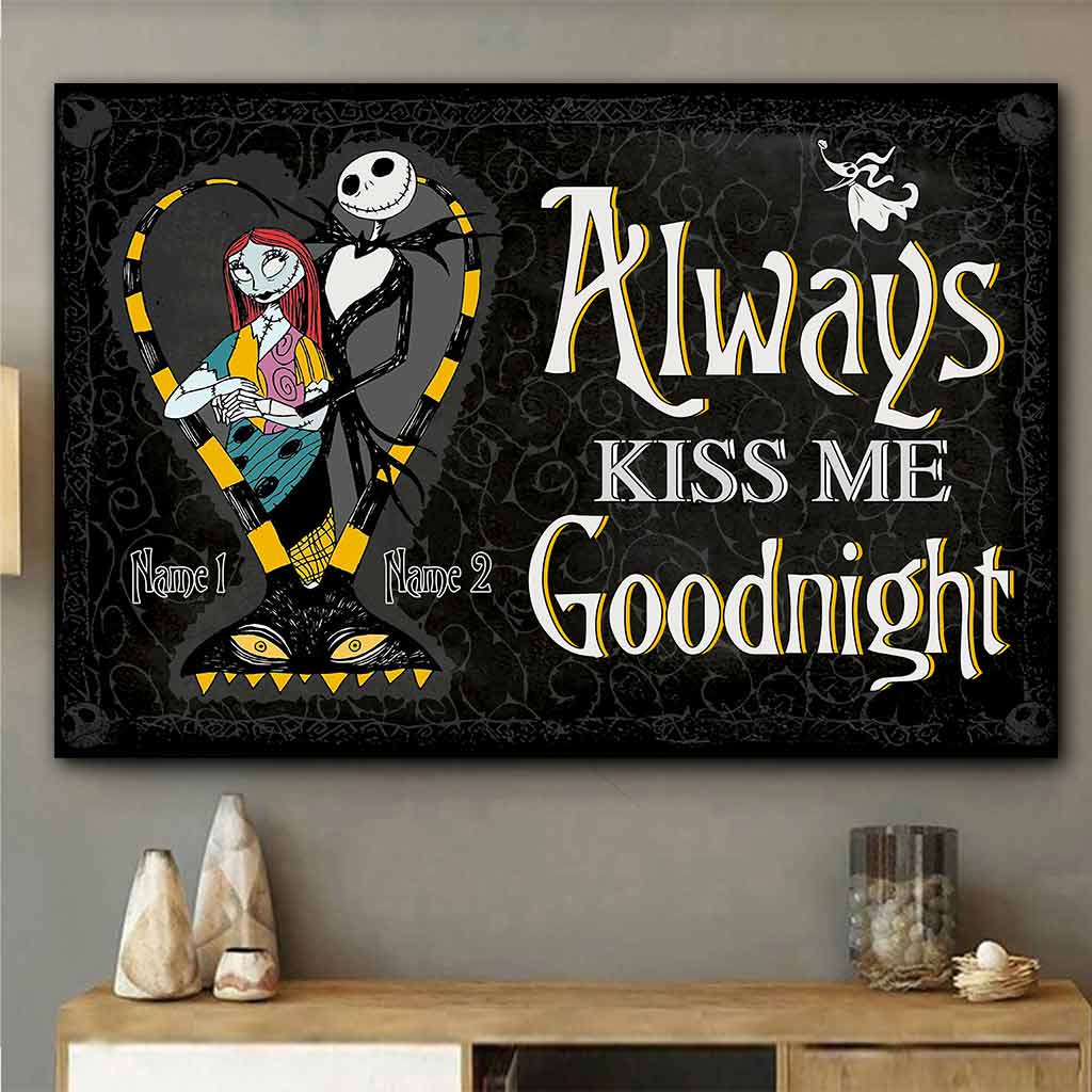 Personalized Nightmare Couple Poster Always Kiss Me Goodnight Gift