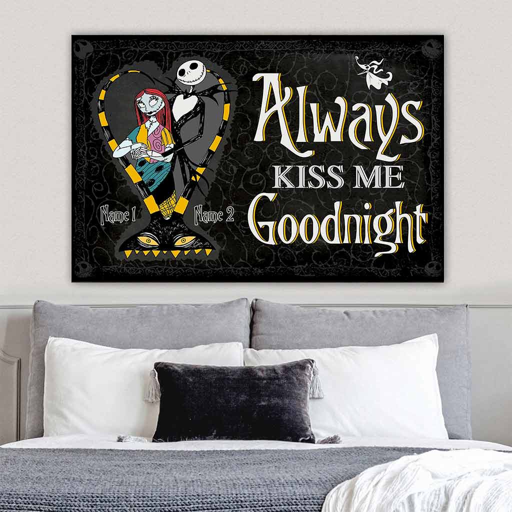 Personalized Nightmare Couple Poster Always Kiss Me Goodnight Gift