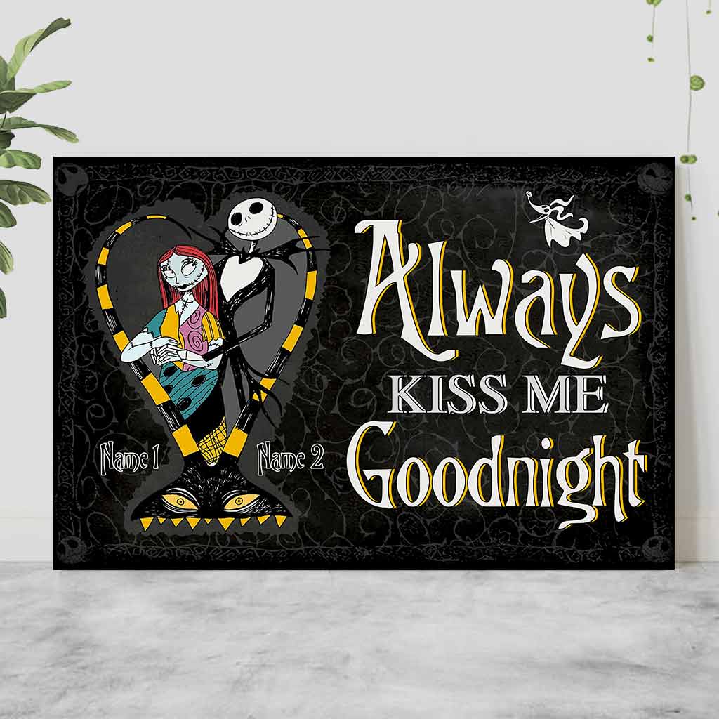Personalized Nightmare Couple Poster Always Kiss Me Goodnight Gift