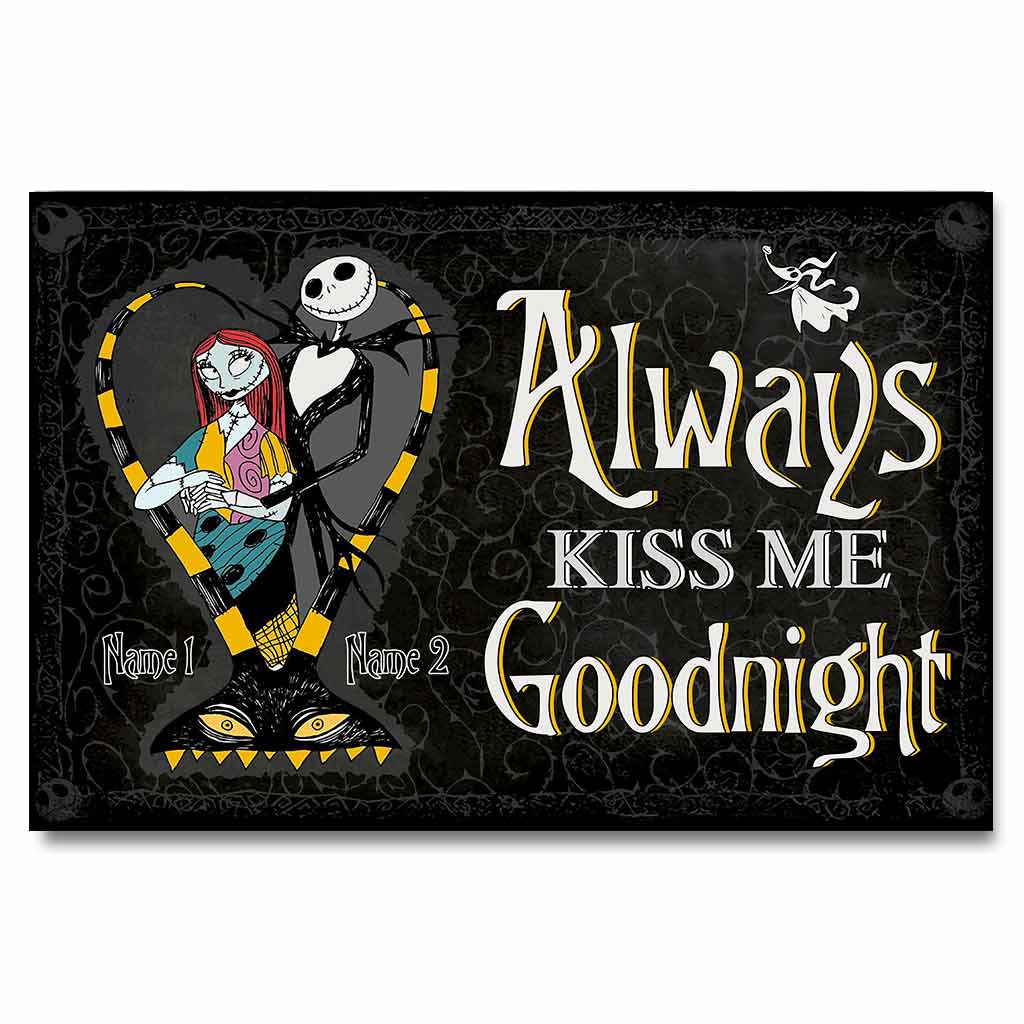 Personalized Nightmare Couple Poster Always Kiss Me Goodnight Gift