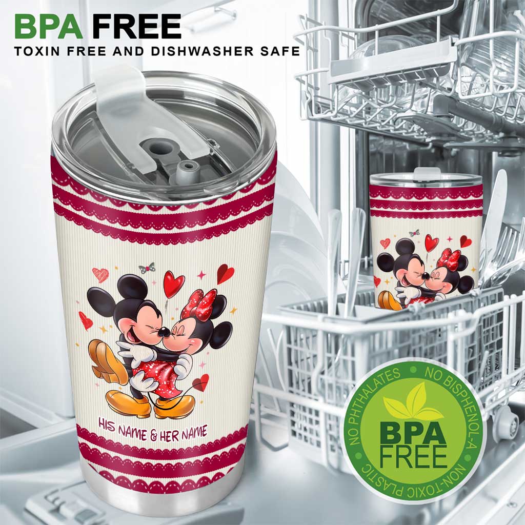 Personalized Couple Tumbler with Love Message Custom Names Gift for Wedding Anniversary