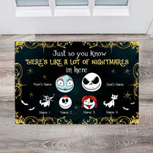 Load image into Gallery viewer, Personalized Nightmare Doormat with Custom Names for Family
