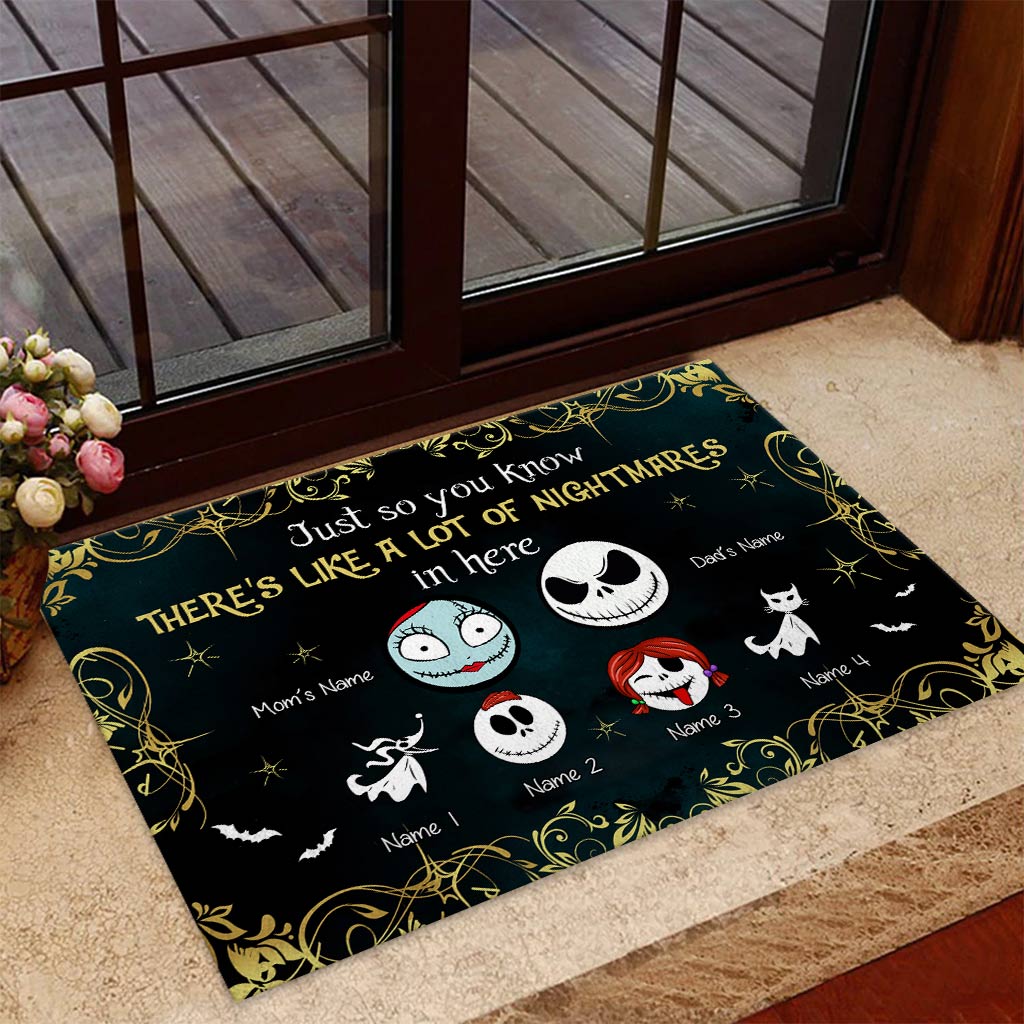Personalized Nightmare Doormat with Custom Names for Family